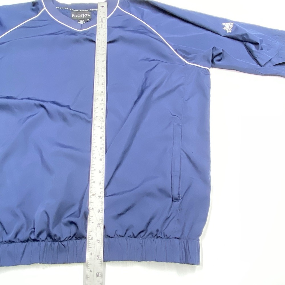 FootJoy Golf Shirt Mens XL Navy V Neck Short Sleeve Cover Up Windbreaker - Picture 7 of 9
